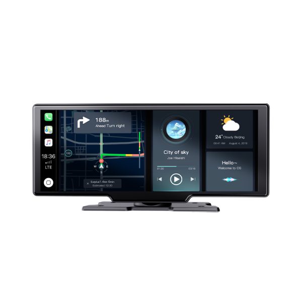 10인치 휴대용 카플레이 & 안드로이드 오토 터치스크린 장치 (2.5K 대시캠 + 후방 카메라 포함) - 모든 차량용